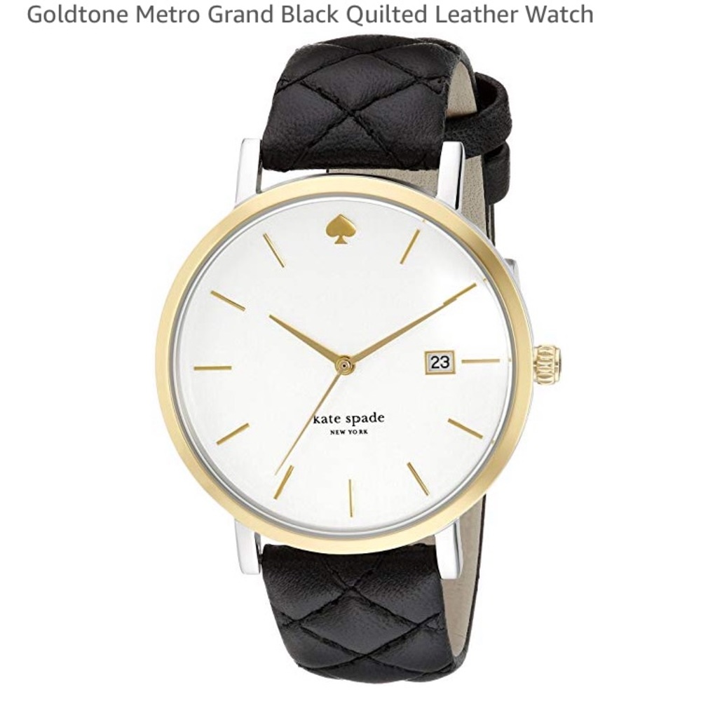 Kate Spade Metro Grand Black Quilted Leather Watch